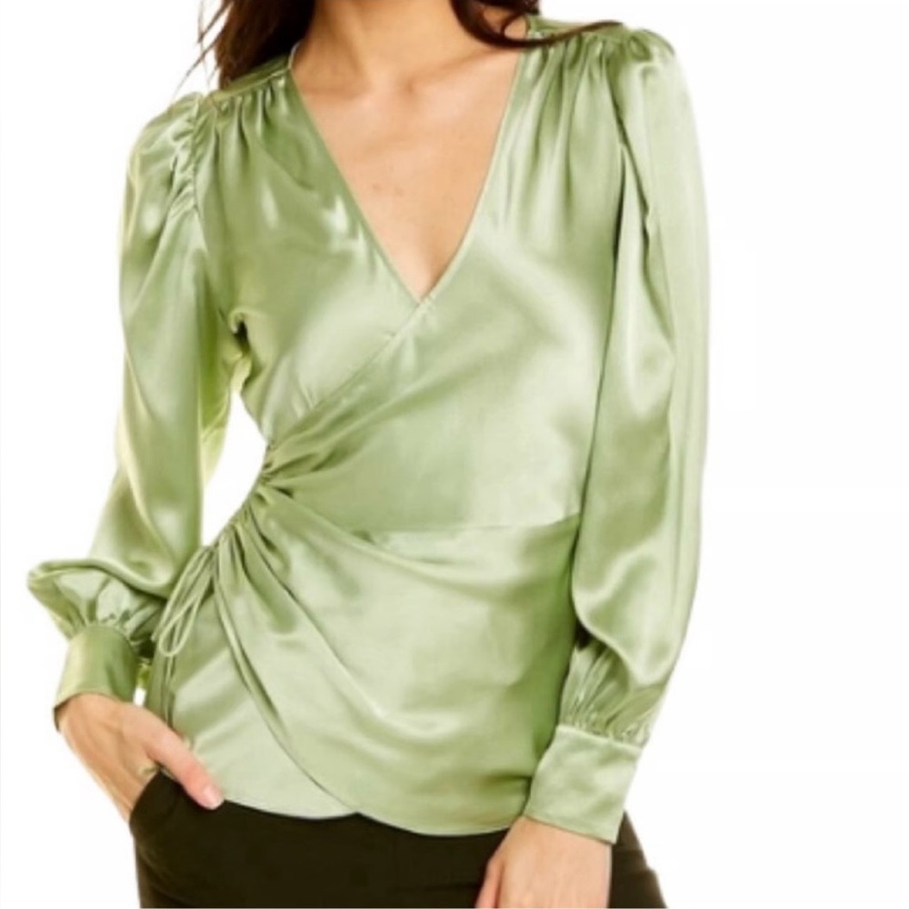Cinq à Sept Light Green Satin Blouse-LIKE NEW. GREAT DEAL!
